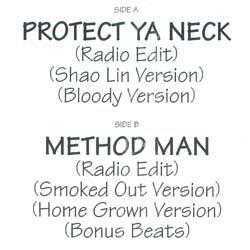 画像2: WU-TANG CLAN / PROTECT YA NECK & METHOD MAN (米原盤/全2曲) [◎中古レア盤◎お宝！ジャケ付原盤！衝撃のミドル名作！]