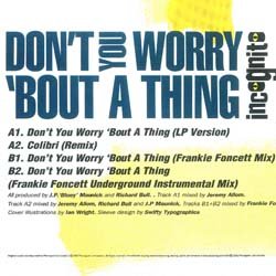 画像2: INCOGNITO / DON'T YOU WORRY BOUT A THING (英原盤/REMIX) [◎中古レア盤◎お宝！本物の原盤！「くよくよするな」カバー！]