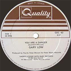 画像2: GARY LOW / YOU ARE A DANGER (カナダ原盤/12"MIX) [◎中古レア盤◎お宝！希少カナダ原盤！NOT ON LP！]