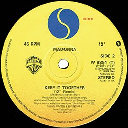 画像3: MADONNA / VOGUE & KEEP IT TOGETHER (英原盤/12"MIX) [◎中古レア盤◎お宝！美Aランク！内容違いの英国原盤！豪華2曲！]