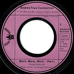 画像2: ANDREA TRUE CONNECTION / MORE MORE MORE (7インチMIX/パート1 & 2) [◎中古レア盤◎お宝！珍しい別ジャケドイツ版7"MIX！]