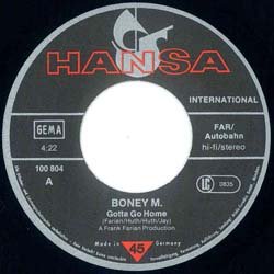 画像2: BONEY M / GOTTA GO HOME (7インチMIX) [◎中古レア盤◎お宝！ドイツ版ジャケ7"MIX！CMソング！]