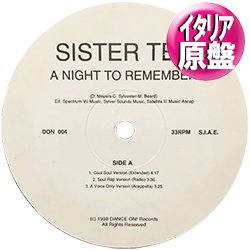 画像1: SISTER TEE / A NIGHT TO REMEMBER (伊原盤/REMIX) [◎中古レア盤◎お宝！イタリアのみ！隠れカバー！涙のリメンバー！]