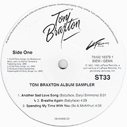 画像2: TONI BRAXTON / アルバムサンプラー (ミニLP/全6曲) [◎中古レア盤◎お宝！少量生産！海外高値！厳選6曲！]