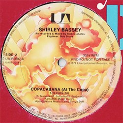 画像2: SHIRLEY BASSEY / COPACABANA (米原盤/12"MIX) [◎中古レア盤◎激レア！文字ジャケUS原盤！絶品女性カバー！]