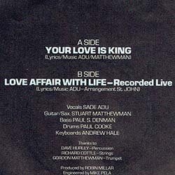 画像2: SADE / YOUR LOVE IS KING + 未発表曲 (7インチ) [◎中古レア盤◎お宝！英国版ジャケ7"！未発表曲入り！]