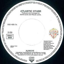 画像2: ATLANTIC STARR / ALWAYS (7インチMIX) [◎中古レア盤◎お宝！ドイツ版ジャケ！7"MIX！結婚式！]