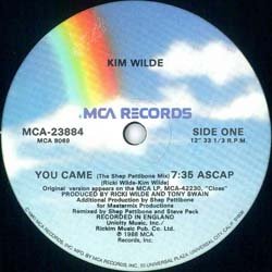 画像2: KIM WILDE / YOU CAME (米原盤/12"MIX) [◎中古レア盤◎お宝！滅多に無いステッカー付原盤！SHEP.P MIX！]