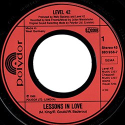 画像3: LEVEL 42 / LESSONS IN LOVE (7インチ) [◎中古レア盤◎お宝！西ドイツ版ジャケ7"！お洒落ダンクラ！]