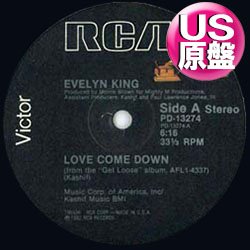 画像1: EVELYN KING / LOVE COME DOWN (米原盤/インスト入り) [◎中古レア盤◎お宝！本物のUS原盤！インスト入り版！]