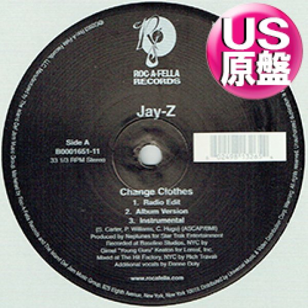 ナスティーストリートレコード】JAY-Z / CHANGE CLOTHES (米原盤/全2曲