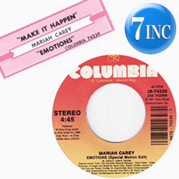 画像1: MARIAH CAREY / EMOTIONS & MAKE IT HAPPEN (7インチ/REMIX) [◎中古レア盤◎お宝！US原盤7"MIX！豪華2曲！] (1)