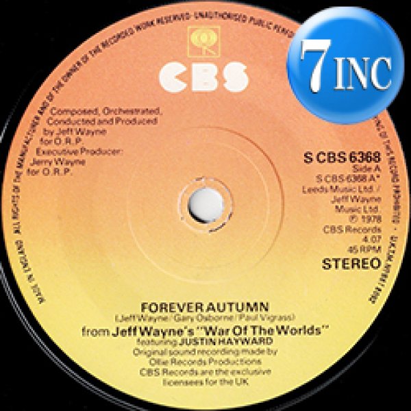 画像1: JUSTIN HAYWARD / FOREVER AUTUMN (7インチ) [◎中古レア盤◎お宝！本物の英国原盤7"！邦題「永遠の秋」！] (1)