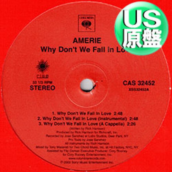 画像1: AMERIE / WHY DON'T WE FALL IN LOVE (米原盤/3VER) [◎中古レア盤◎お宝！本物の原盤！デビュー曲！] (1)