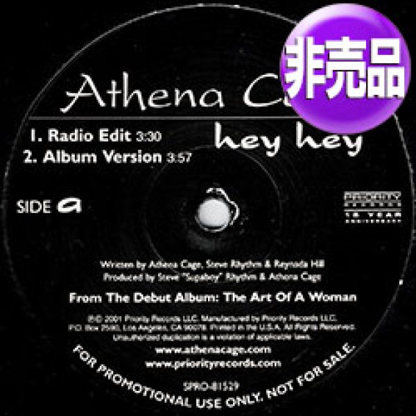 画像1: ATHENA CAGE / HEY HEY (USプロモ/4VER) [◎中古レア盤◎お宝！本物の原盤！大ヒット！ヘイヘイ！] (1)